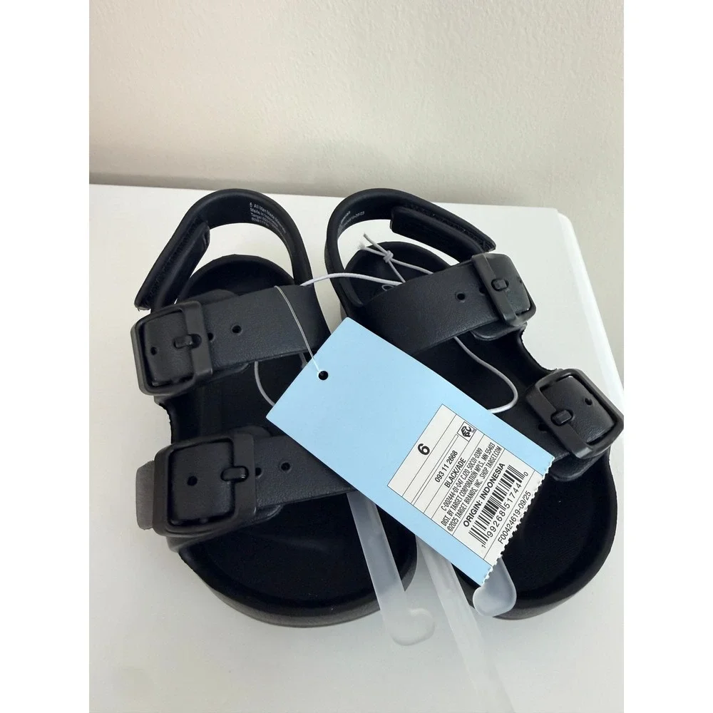 Cat & Jack Ade Sandals Toddler Size 6 Black Double Buckle Backstrap NWT - Picture 2 of 4
